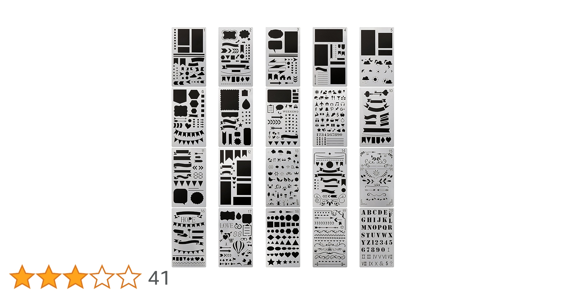 Amazon.co.jp: INIBUD ステンシルシート スクラップブッキング